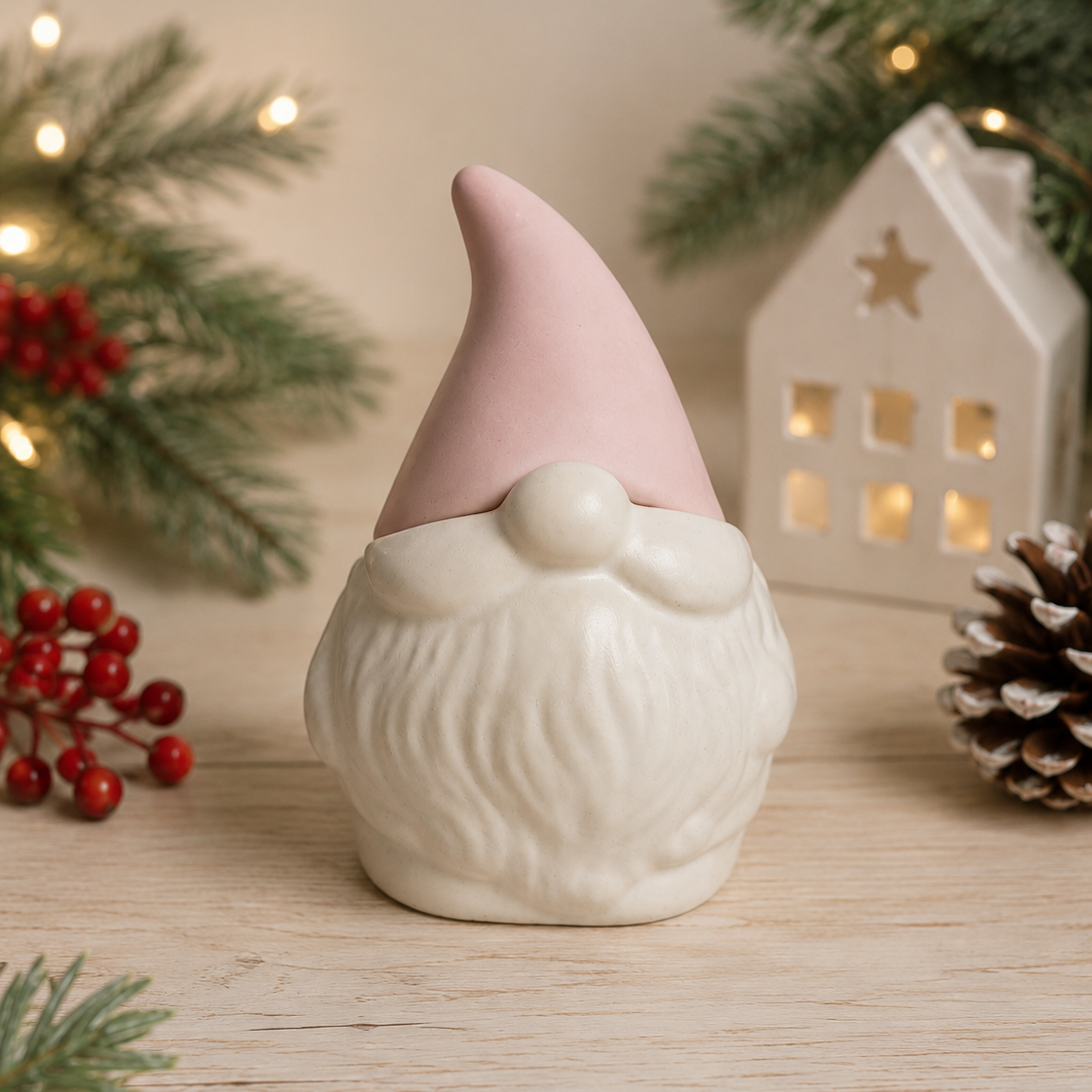 Tobi lo gnomo, in gesso ceramico con cera di soia